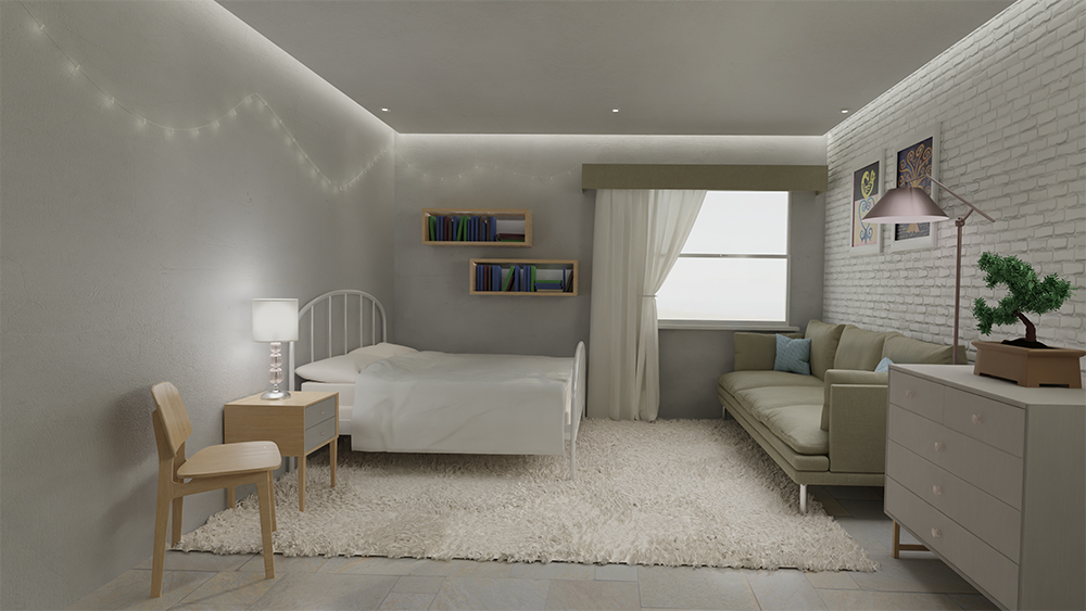 Modern interior 3d environment created in Blender